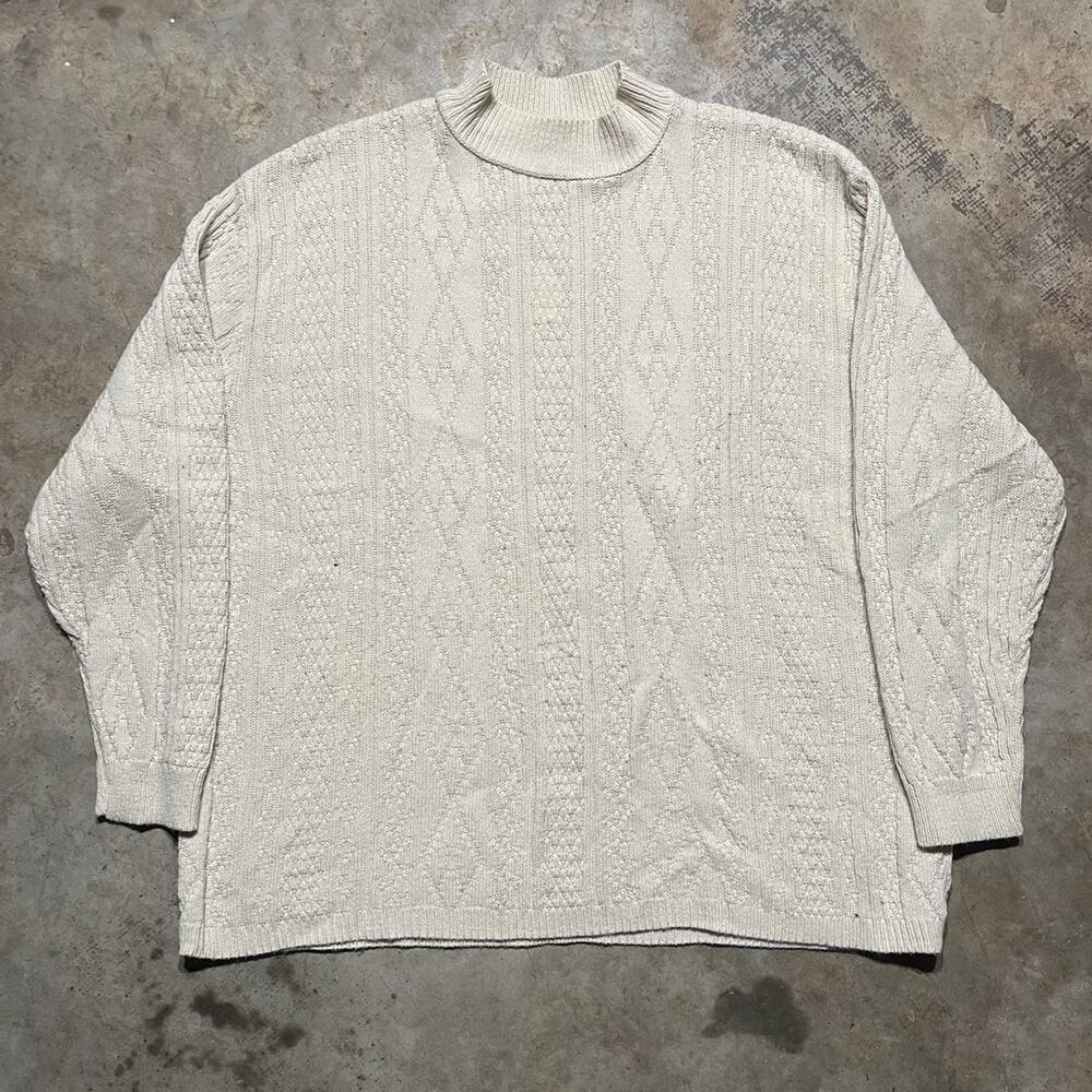 Vintage 90s Company Collection Cream Pattern Sweater